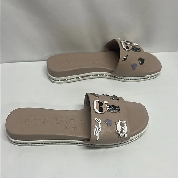 Karl Lagerfeld Tan Jeslyn Sandals with Modern Design - Picture 7 of 9